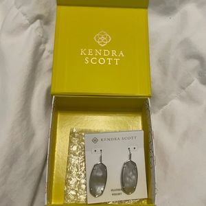 Kendra Scott faceted Elle drop earrings, gray NWT